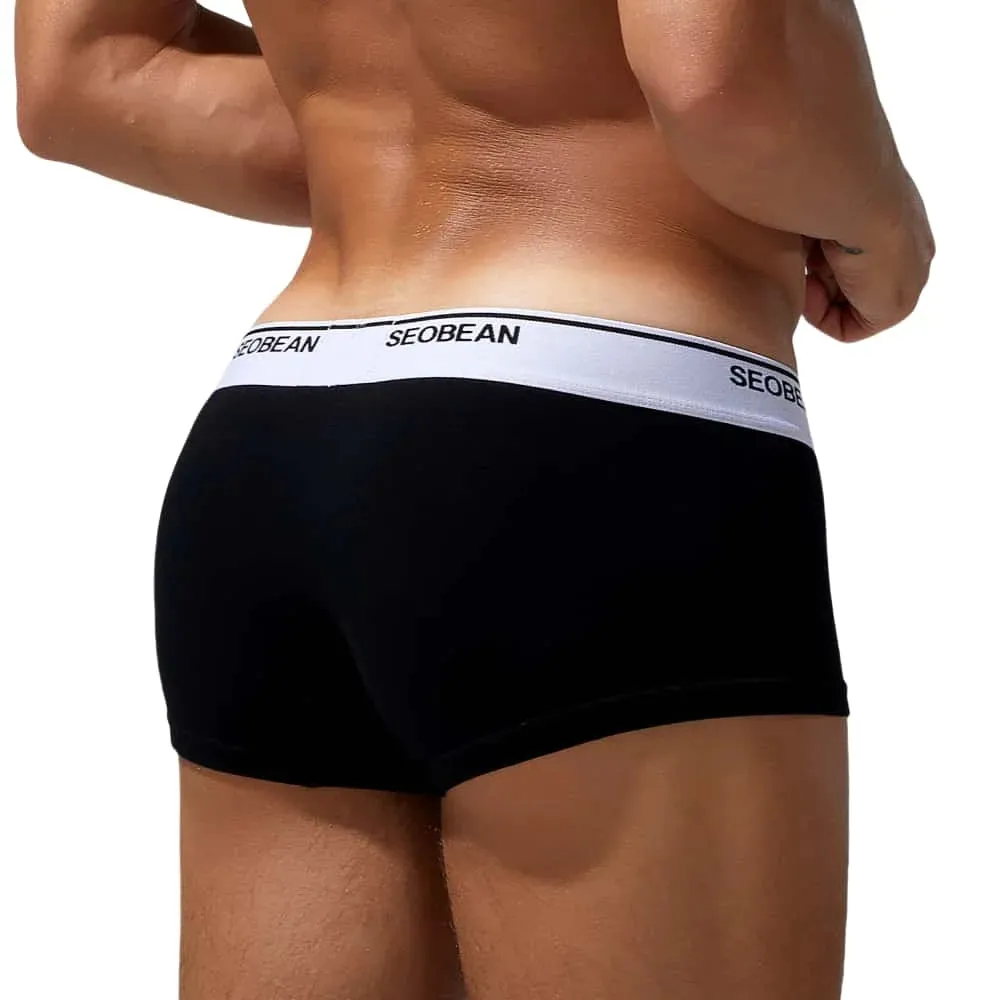 #PB Men's Cotton Underwear Boxers Solid Underwear