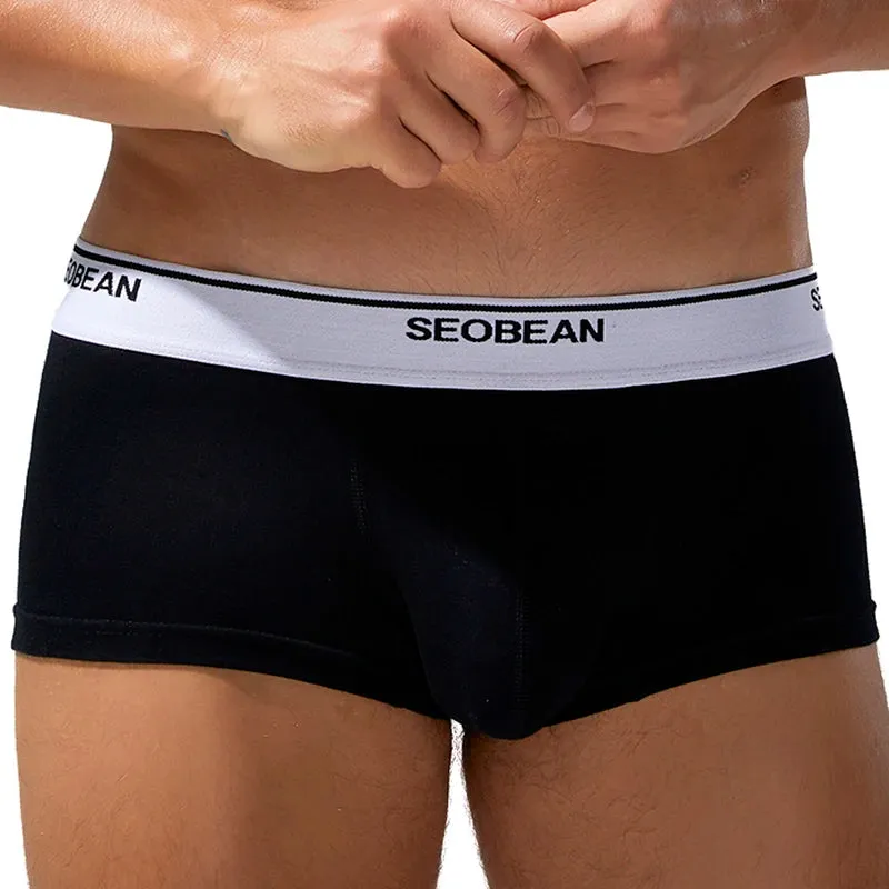 #PB Men's Cotton Underwear Boxers Solid Underwear