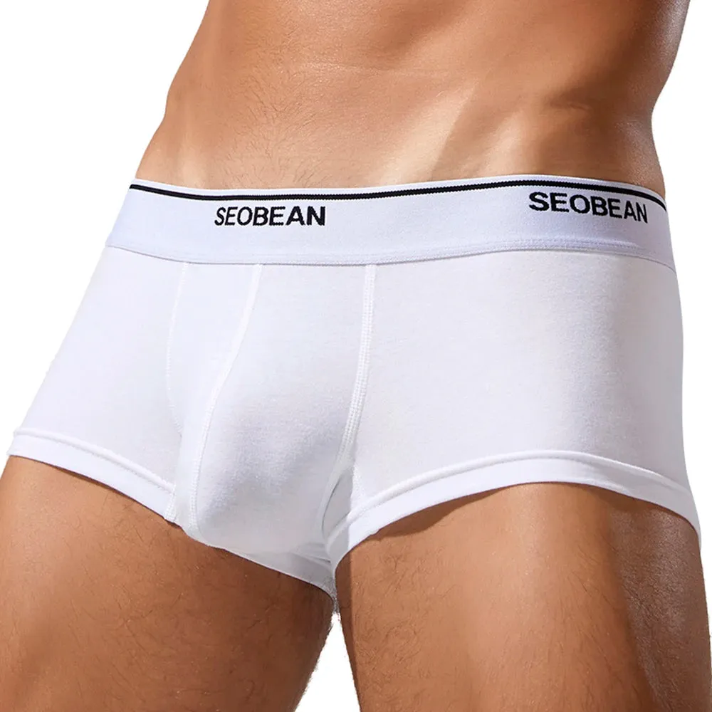 #PB Men's Cotton Underwear Boxers Solid Underwear