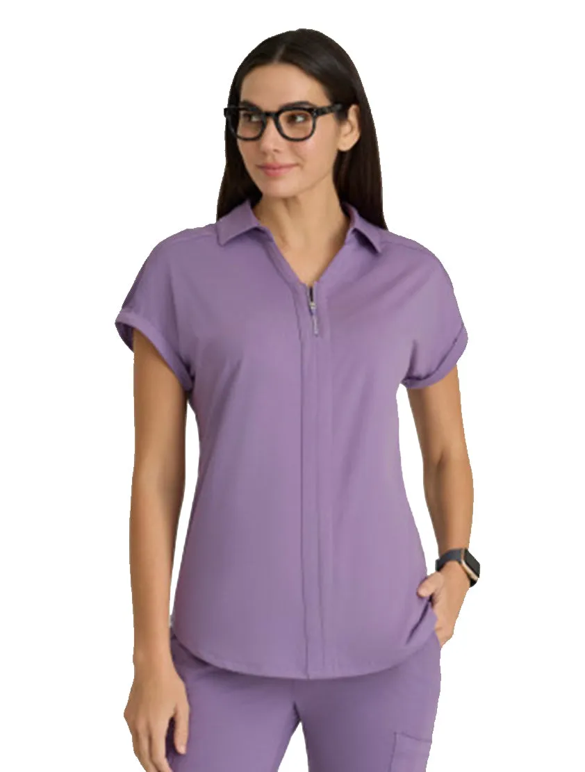Performance Knit by Barco Engage Knit 2-Pocket Zip-Neck Dolman Scrub Top