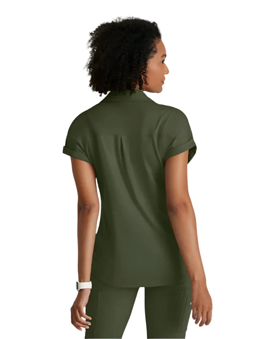 Performance Knit by Barco Engage Knit 2-Pocket Zip-Neck Dolman Scrub Top