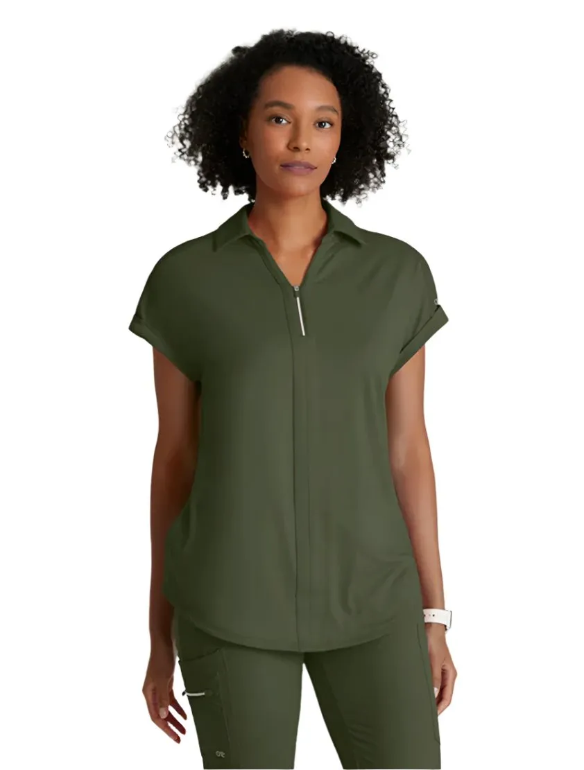 Performance Knit by Barco Engage Knit 2-Pocket Zip-Neck Dolman Scrub Top