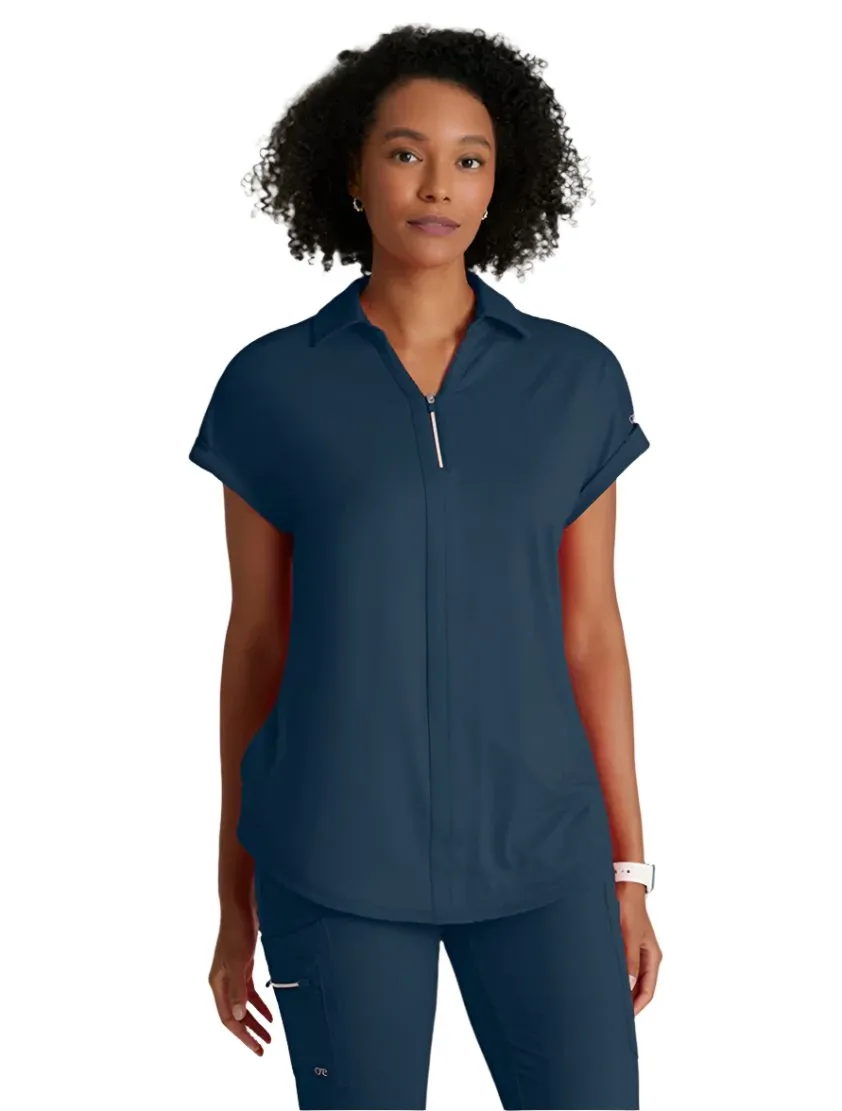 Performance Knit by Barco Engage Knit 2-Pocket Zip-Neck Dolman Scrub Top