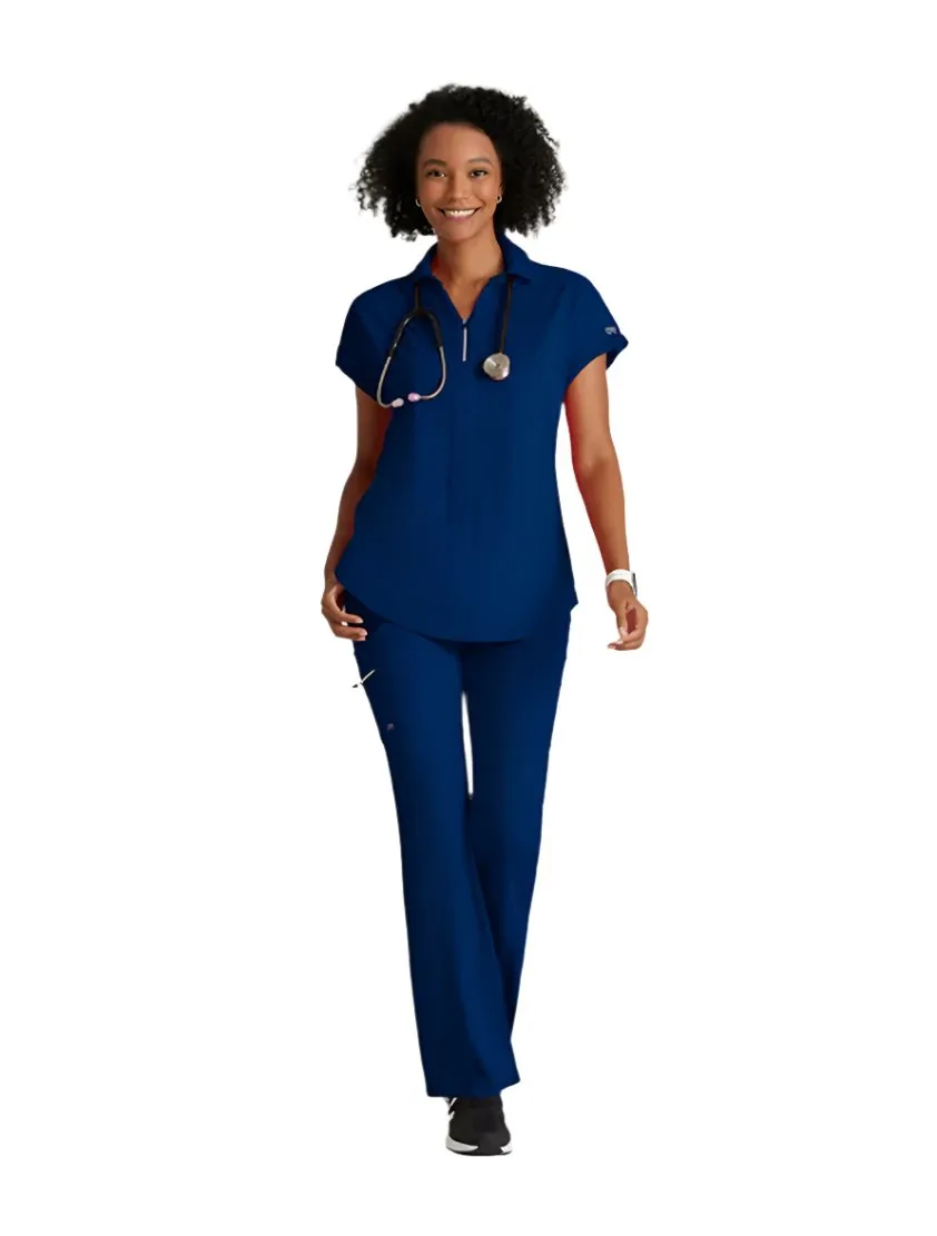 Performance Knit by Barco Engage Knit 2-Pocket Zip-Neck Dolman Scrub Top