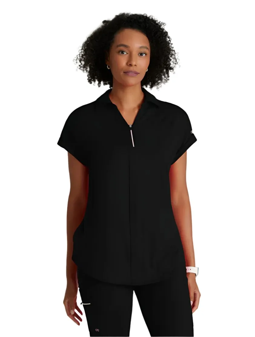 Performance Knit by Barco Engage Knit 2-Pocket Zip-Neck Dolman Scrub Top