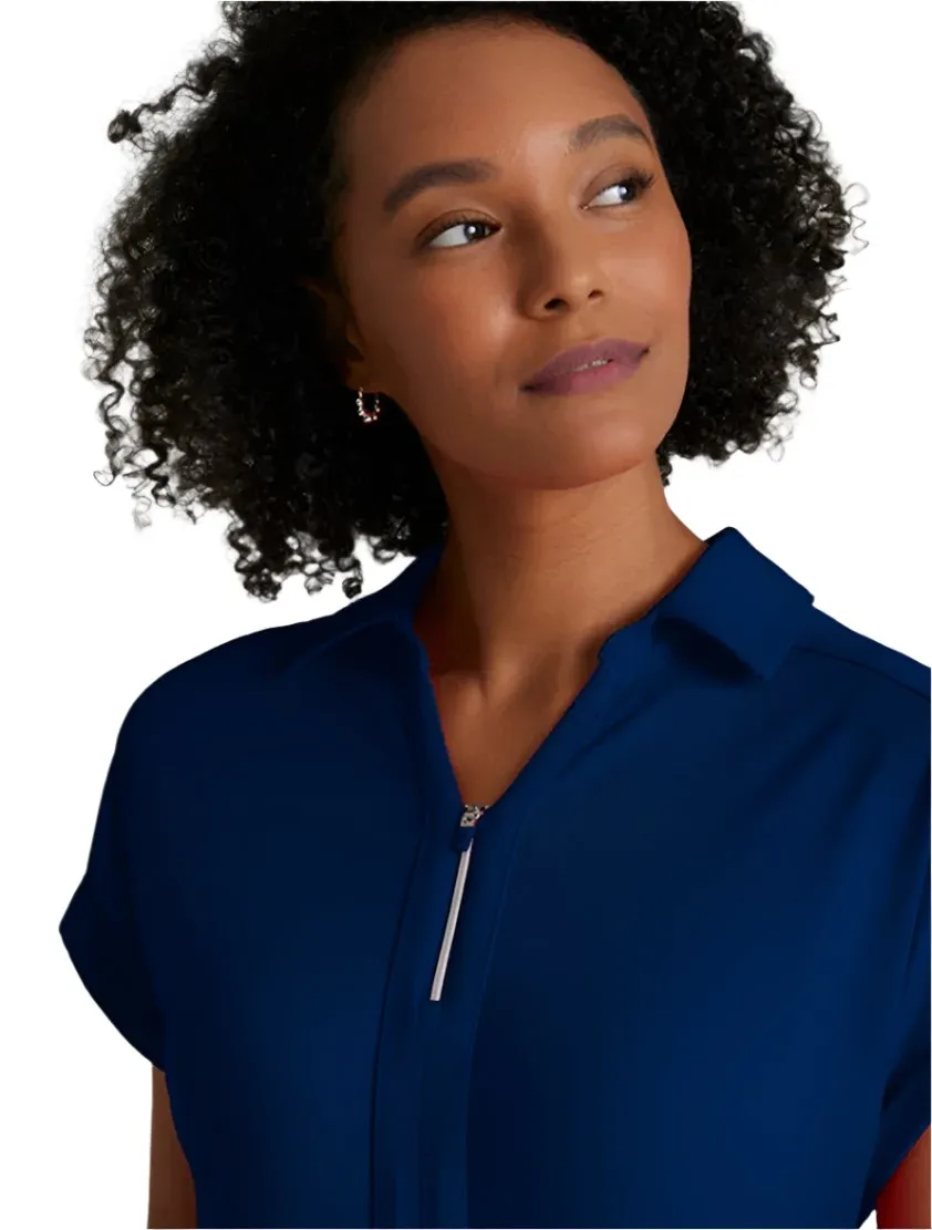 Performance Knit by Barco Engage Knit 2-Pocket Zip-Neck Dolman Scrub Top