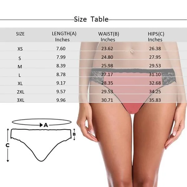Personalized Bride Panties Custom Face&Name Property Women's Lace Panty Honeymoon Gift