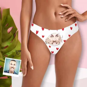 Personalized Face Underwear Custom Open Women's Classic Thongs Funny Lovers Lingerie Gift