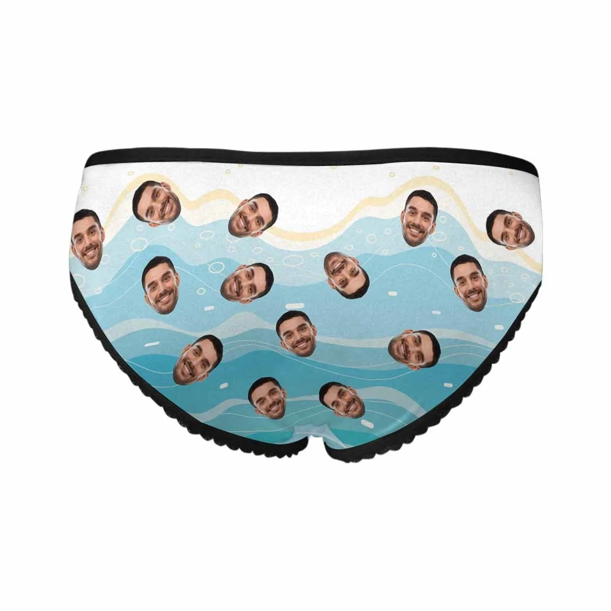 Personalized Face Women's Underwear Custom Water Surface Women's All Over Print High-cut Briefs