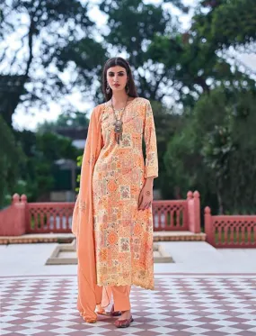 Printed Winter Unstitched Pashmina Salwar Suit for Ladies