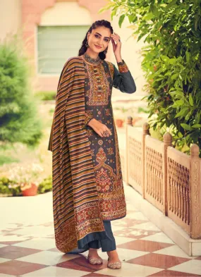 Pure Handloom Pashmina Unstitched Winter Suit Set