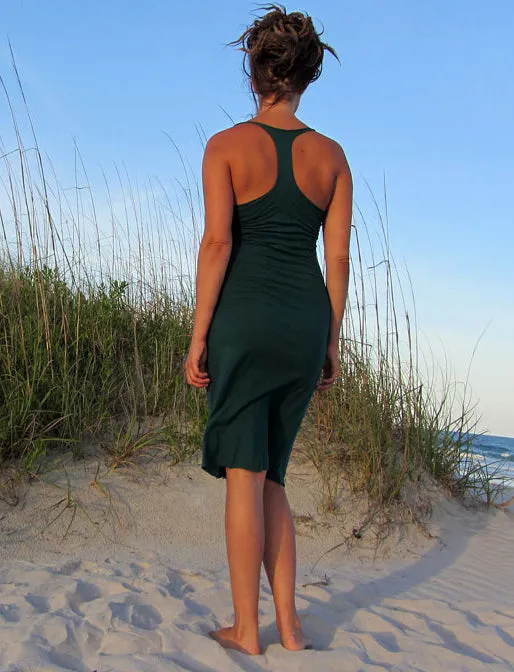 Racerback Built In Bra Tank Simplicity Below Knee Dress