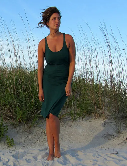 Racerback Built In Bra Tank Simplicity Below Knee Dress