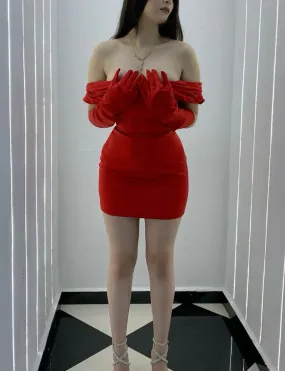 Red Off The Shoulder Homecoming Dress Short Prom Party Gown    fg6184