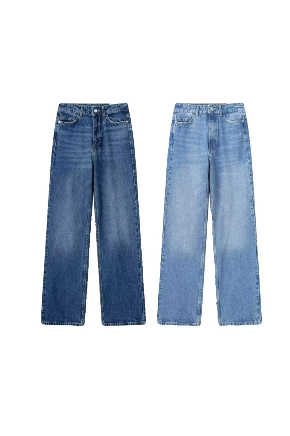 'Rose' High-Waist Straight-Leg Long Jeans