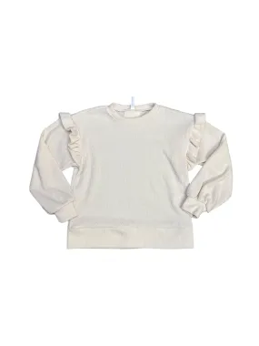 Ruffle Shoulder Brushed Knit Top