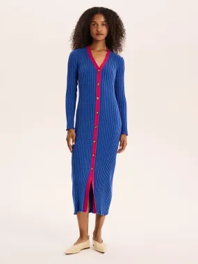 Selma Colour Block Dress in Cobalt