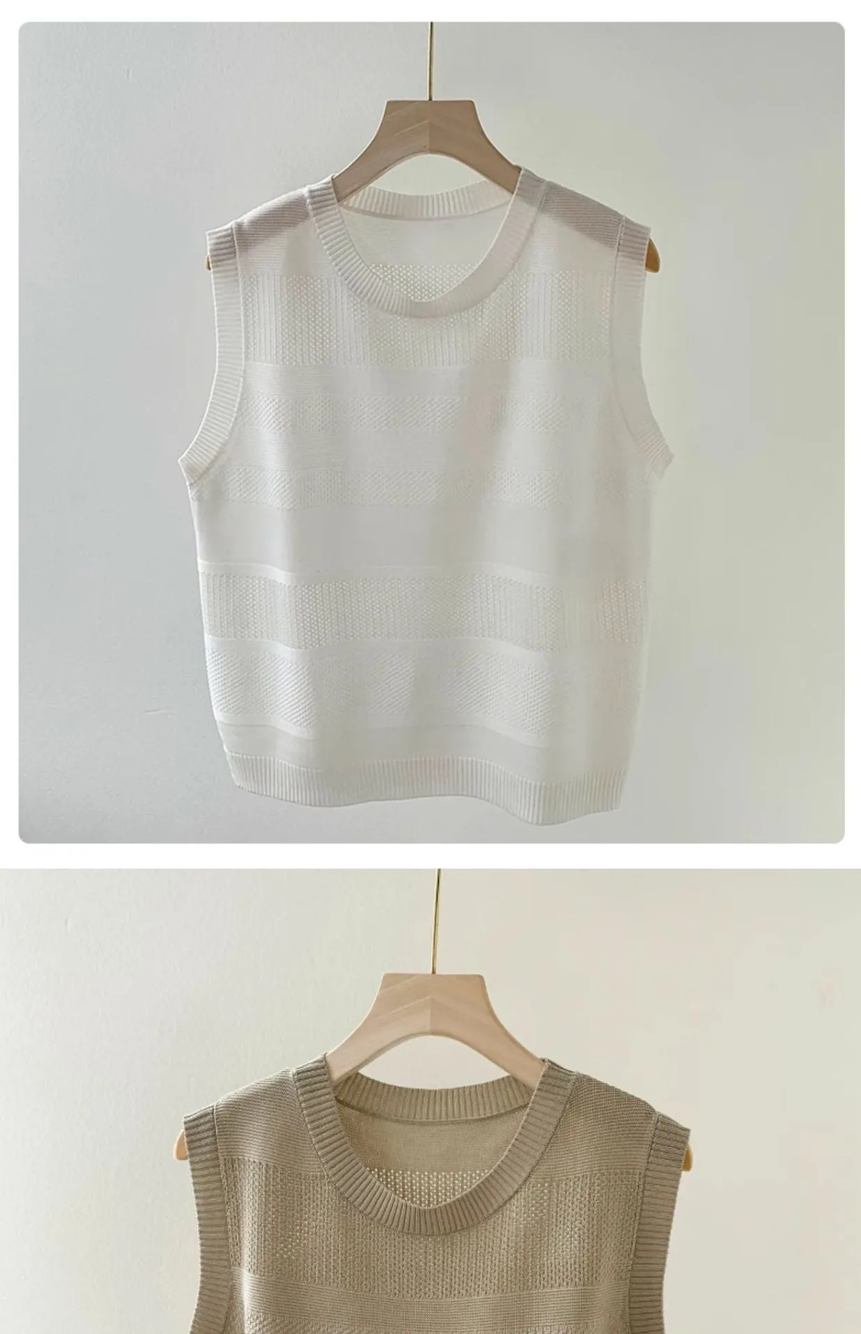Semi-hollow knitted vest loose vest