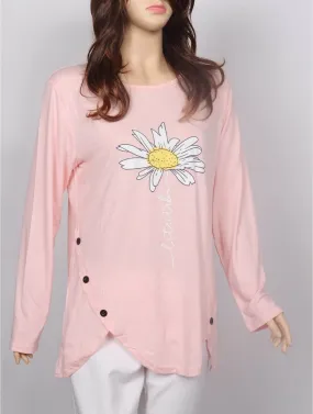 Shirt - Long Sleeved Daisy Print