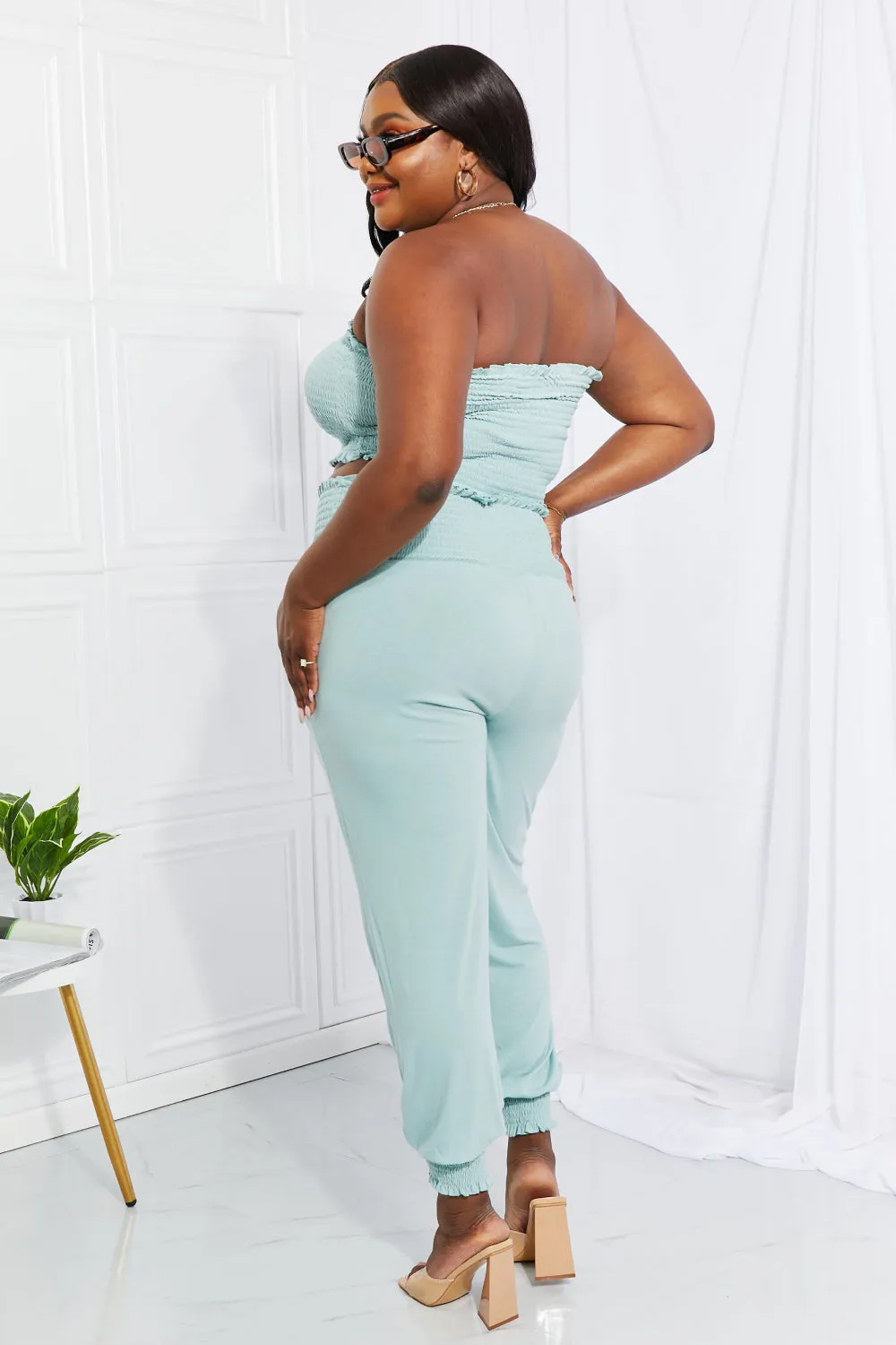 Smocked Tube Top & Joggers Set
