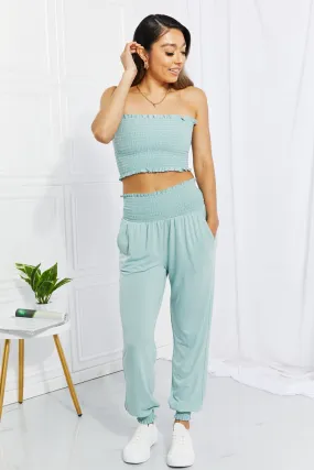Smocked Tube Top & Joggers Set
