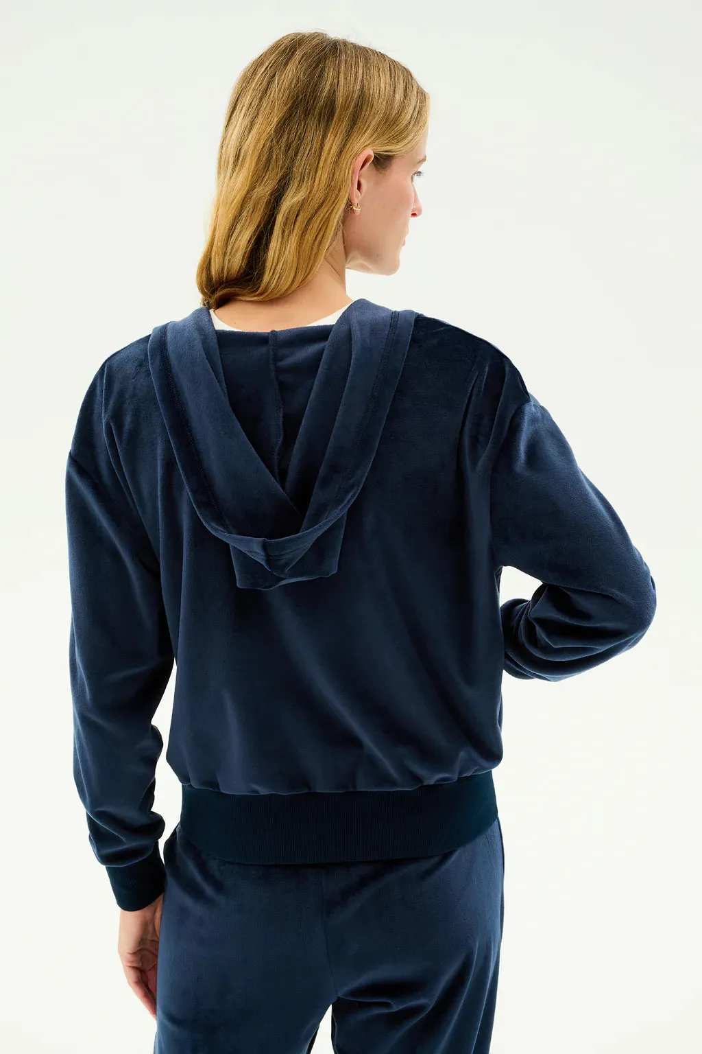 Splits59 Rhys Velour Zip Up Hoodie - Indigo