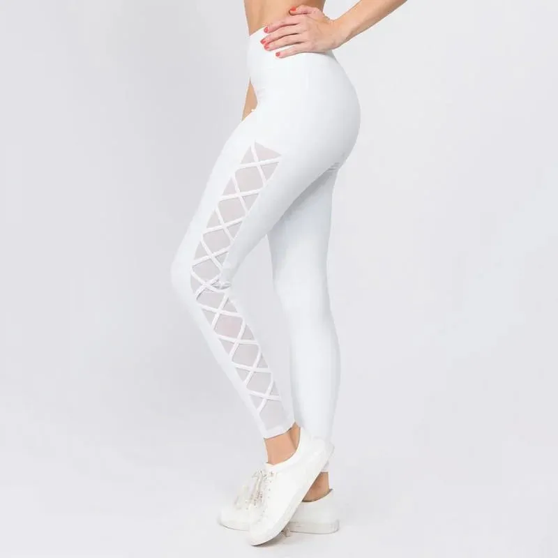 Sports Set Long Sleeve Mesh Top and High Waist Legging | Shuli