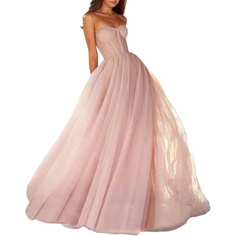 Sweetheart Ball Gown Prom Dress Tulle Long Women Formal Evening Gowns