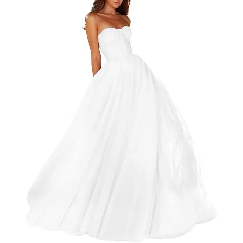 Sweetheart Ball Gown Prom Dress Tulle Long Women Formal Evening Gowns