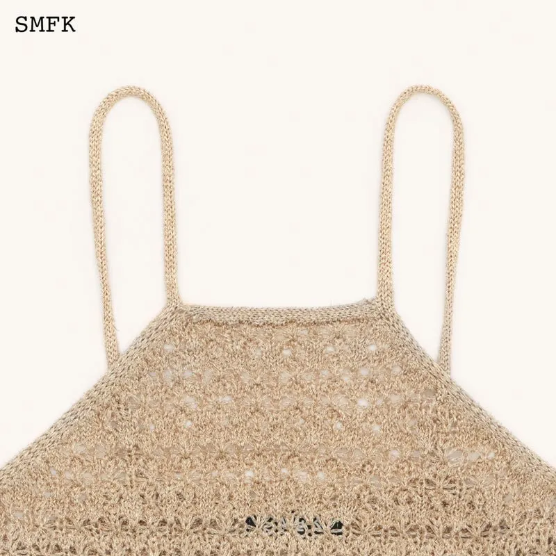 Temple Traditional Plain Knitted Sling Vest Top