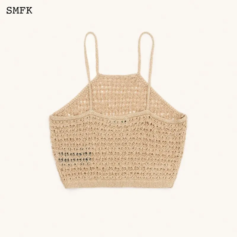Temple Traditional Plain Knitted Sling Vest Top