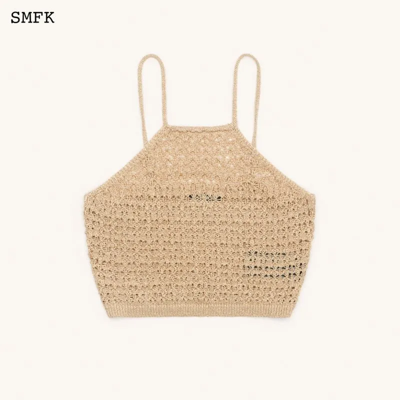 Temple Traditional Plain Knitted Sling Vest Top