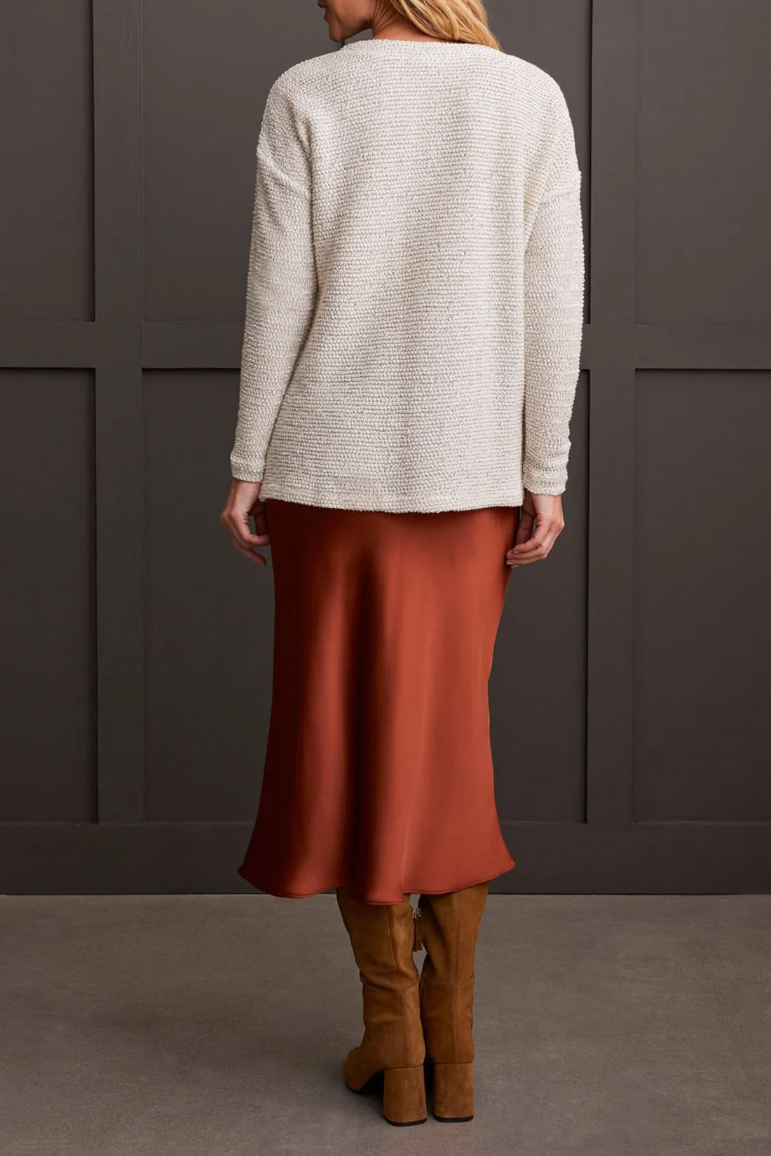 Textured Knit Side Slit Tunic. Style TR5648O-4852