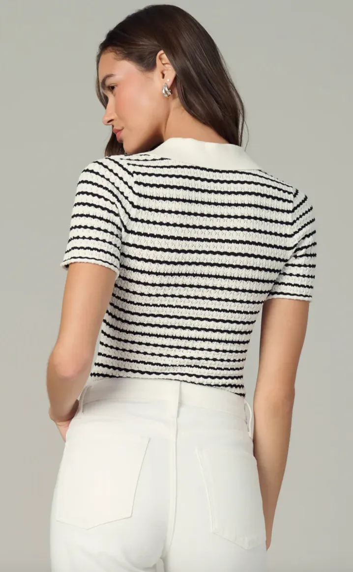 The Jess Pointelle Polo Shirt