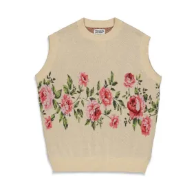 THE LOOSE COMPANY FLOWER KNITTED SPENCER - CREAM