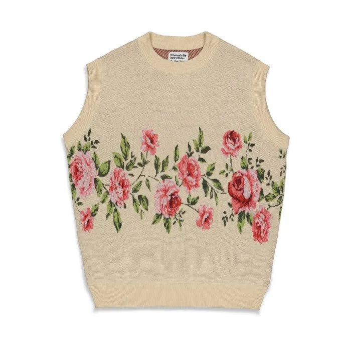 THE LOOSE COMPANY FLOWER KNITTED SPENCER - CREAM