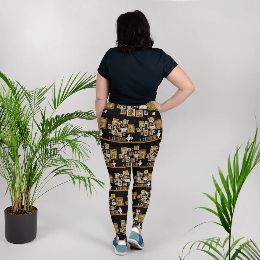 The Six Wives Portrait Pattern All-Over Print Plus Size Leggings