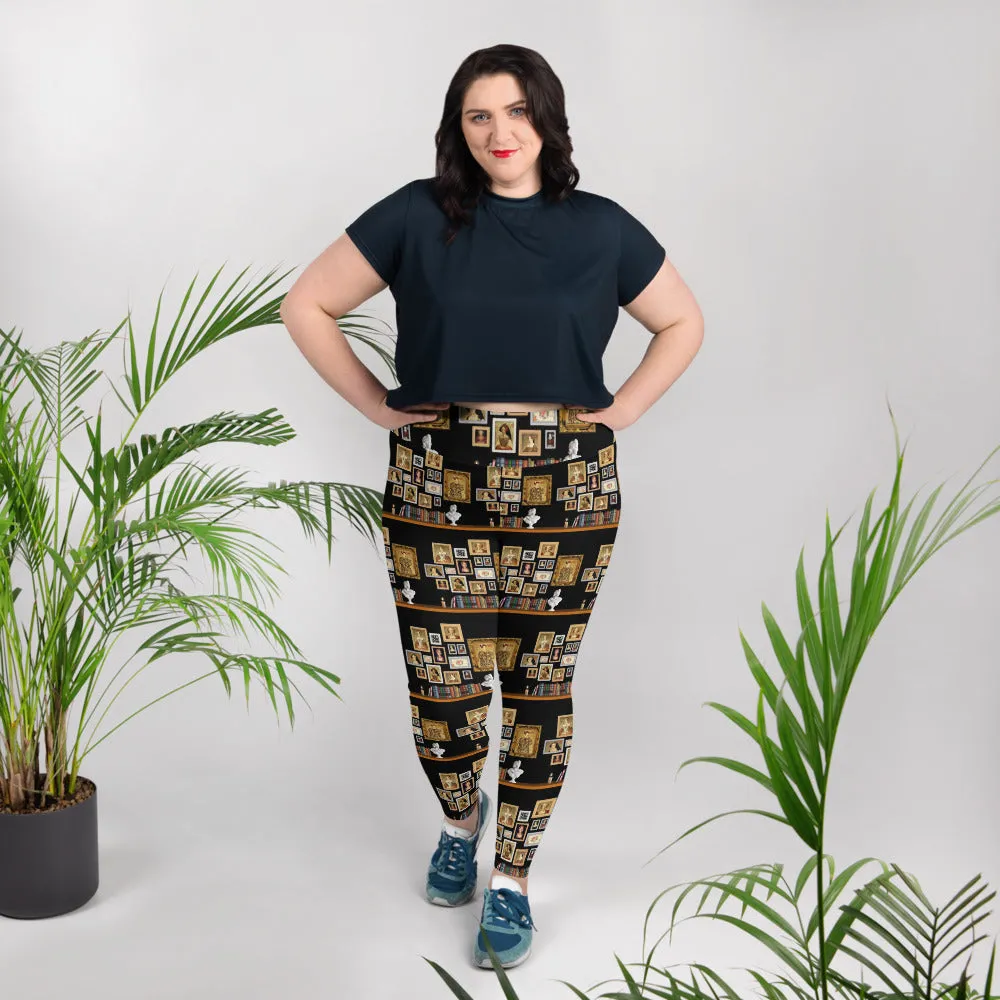 The Six Wives Portrait Pattern All-Over Print Plus Size Leggings