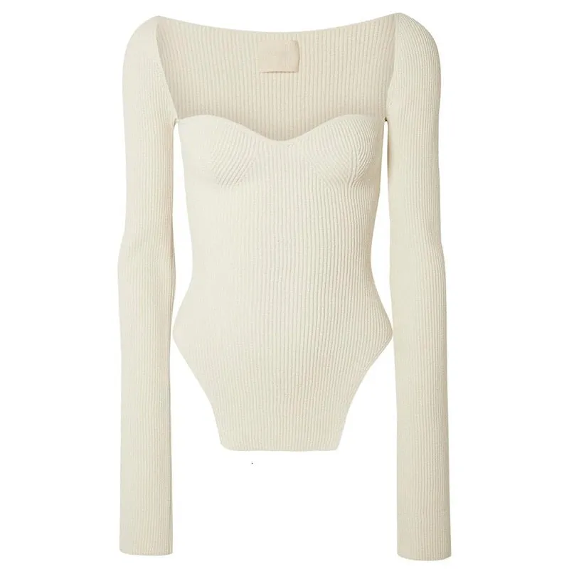 Tina Square Neckline Knit Tops - 10 Colors