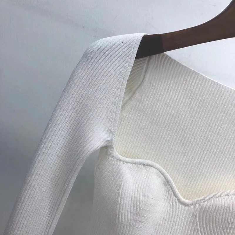 Tina Square Neckline Knit Tops - 10 Colors
