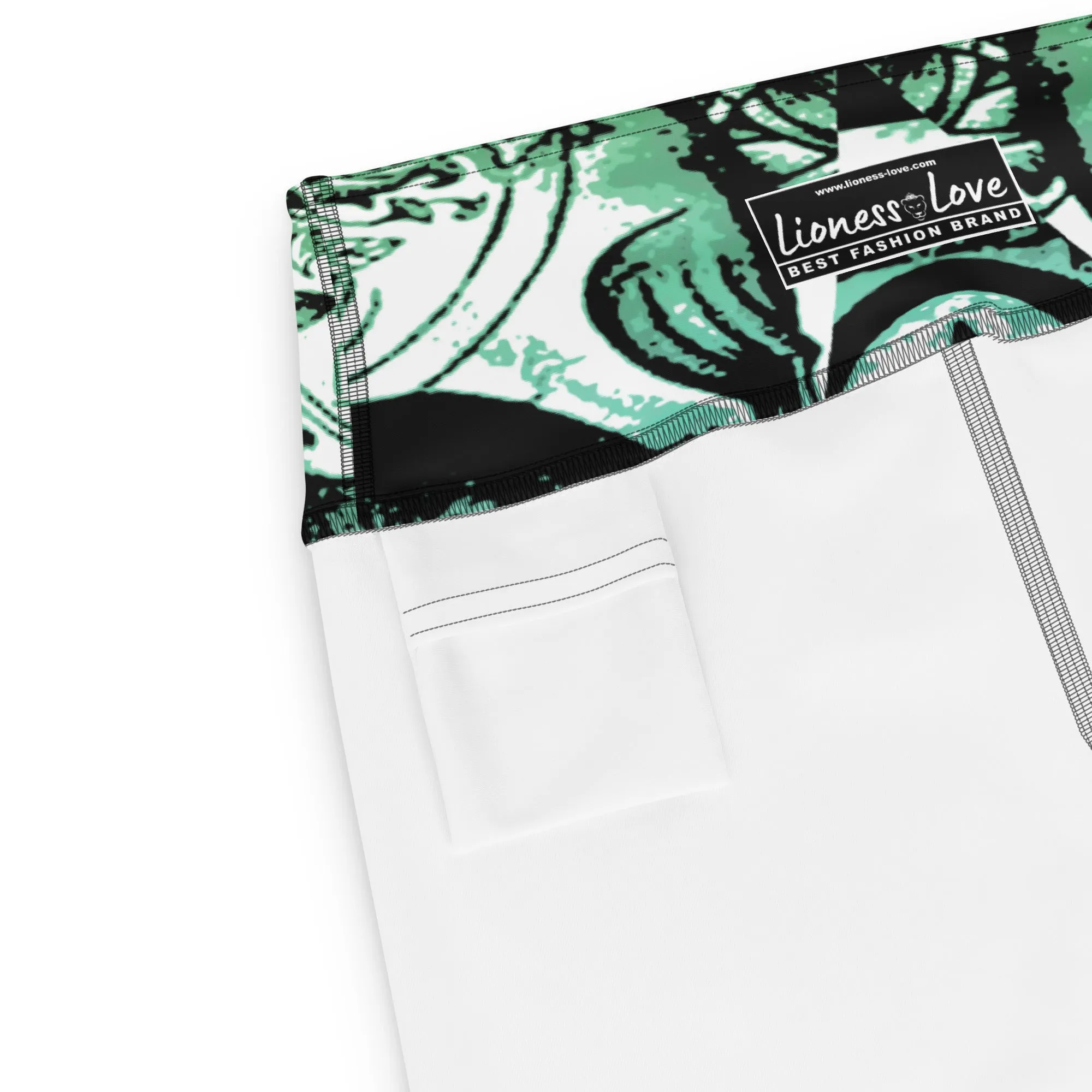 Tri-Color Skulls Yoga Leggings, lioness-love