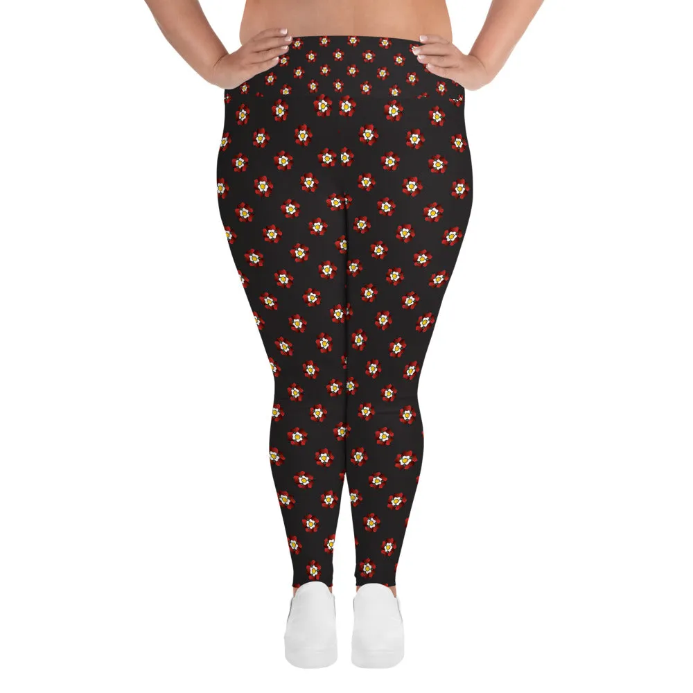 Tudor Rose All-Over Print Plus Size Leggings