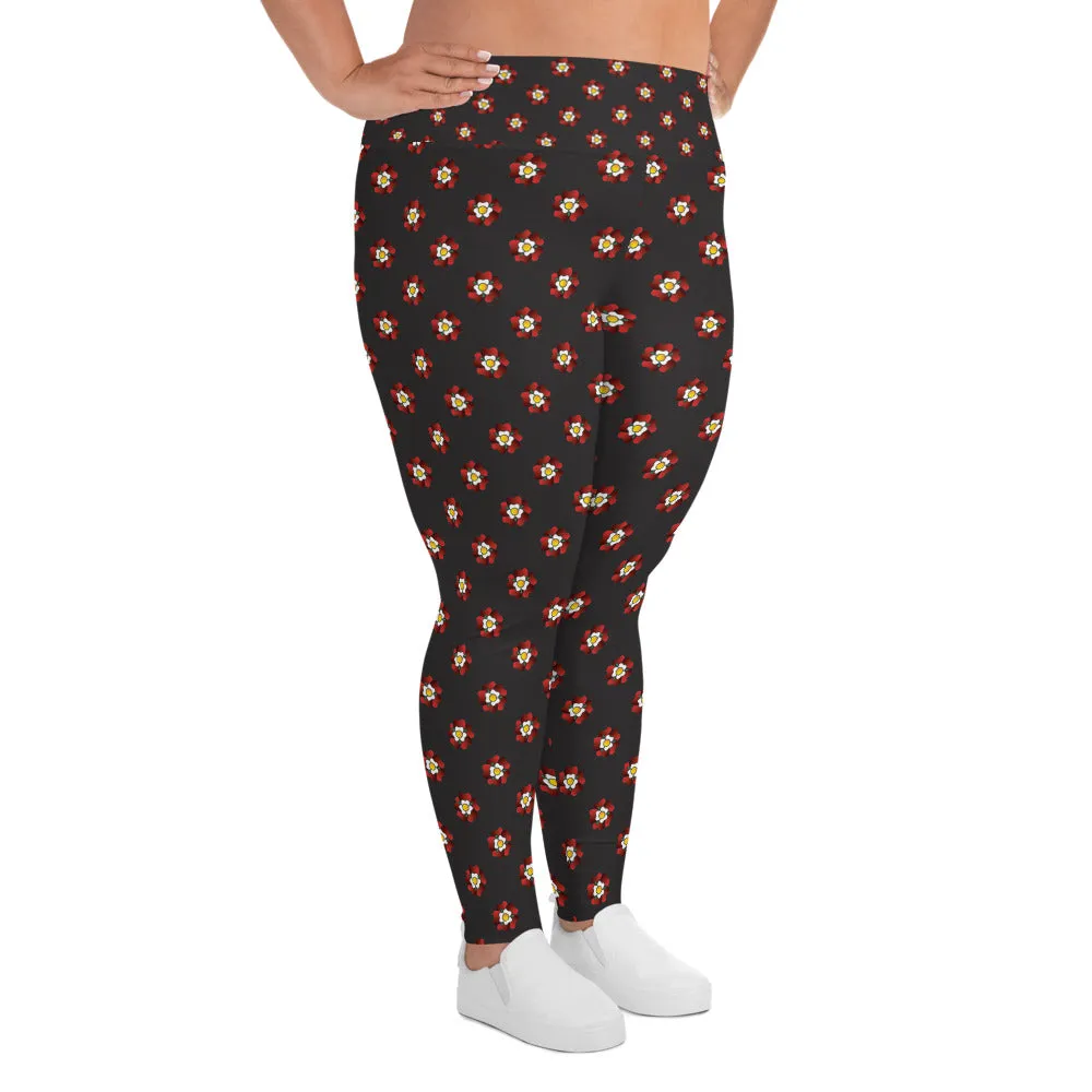 Tudor Rose All-Over Print Plus Size Leggings