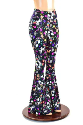 Unicorns & Rainbows High Waist Bell Bottom Flares