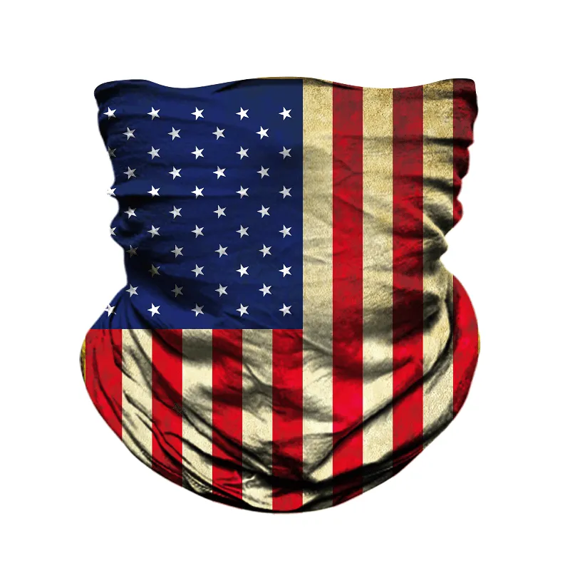USA 3D National Flag Print Neck Balaclava-Scarf / Sun Protective Neck Tube Headwear
