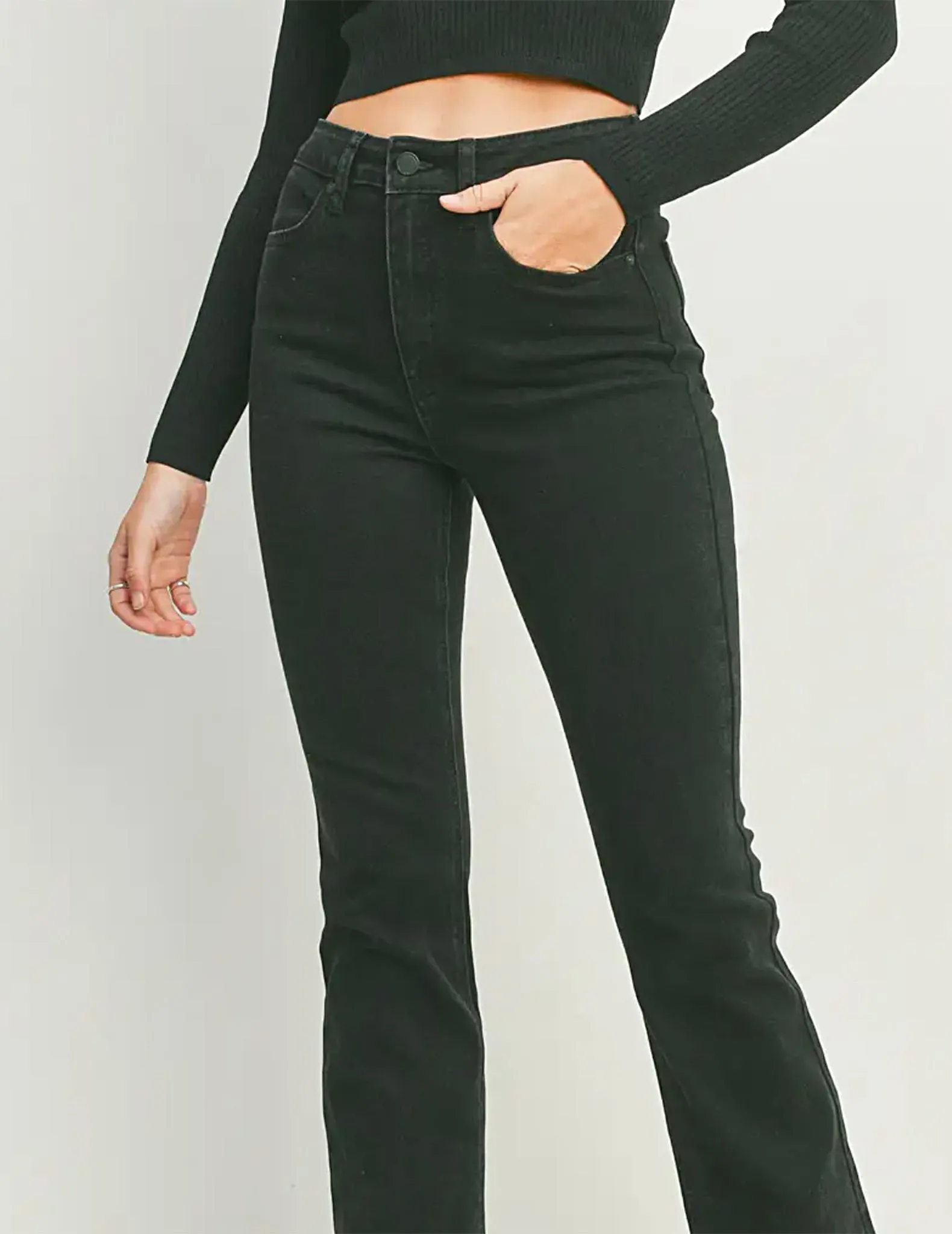 Velma High Rise Slim Flare Black Jeans