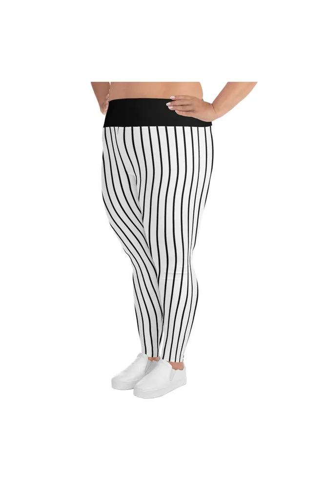 Vertical Stripe Gangster Plus Size Leggings