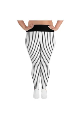 Vertical Stripe Gangster Plus Size Leggings