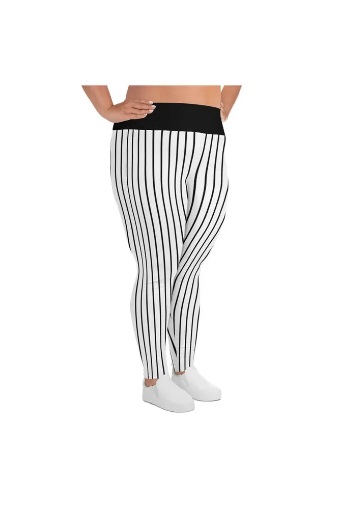 Vertical Stripe Gangster Plus Size Leggings