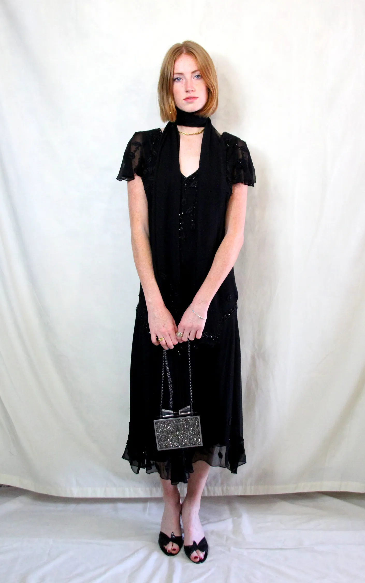 Vintage Gatsby Black Dress